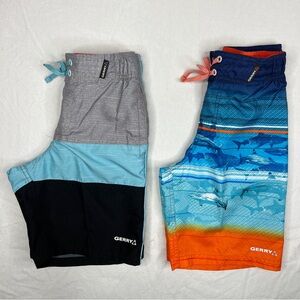 Gerry Boys 2 Pair of Swim Trunks Shorts Size Small 7/8